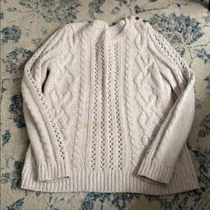 LOFT Tan Cable Knit Sweater